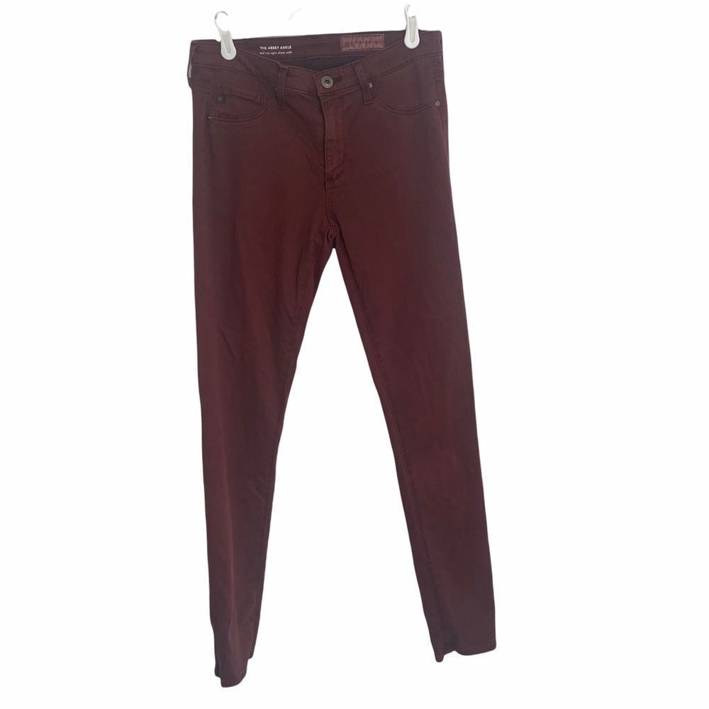 Anthropologie‎ Adriano Goldschmild Burgundy The Abbey Ankle Jeans Sz 26R